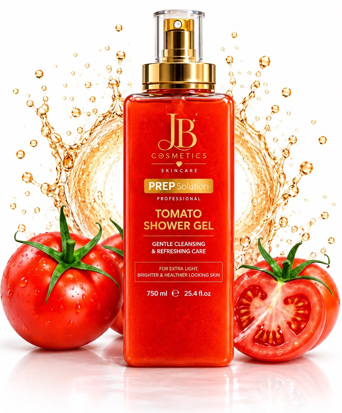 JB Cosmetics Tomato Shower Gel with tomatoes